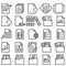 Vector. Types of electronic documents. Paper sheet icons set, paper format