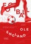 Vector typographic England winner football poster