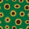 Vector Ukrainian Sunflower illustration background pattern