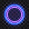 Vector Ultraviolet Neon Circles, Blank Frame on Dark Background.