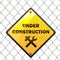 Vector Under Construction Sign with Mesh