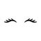 Vector unicorn eyelashes. Closed eyes. Vector icon.