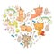 Vector unicorns. Caticorn. Cat, dog, pony with horn and rainbow. Fantasty vector icons. Cute kindergarten pattern for