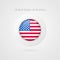 Vector United States of America flag sign. USA circle symbol. North American illustration icon for travel, sport event