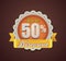 Vector up to 50% discount badge