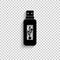 Vector usb flash drive - black vector icon with shadow