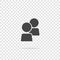 Vector user chat icon. People interaction symbol on transparent background