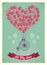 Vector Valentine, Birthday, Love romantic card.