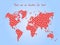 Vector Valentine Day Postcard - World Map with Love Pattern