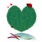 Vector valentine grass heart