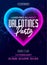 Vector valentine party poster or flyer design template. Valentine party greeting illustration night. Disco club dance event