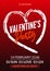 Vector valentine party poster or flyer design template. Valentine party greeting illustration night. Disco club dance event