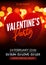 Vector valentine party poster or flyer design template. Valentine party greeting illustration night. Disco club dance event