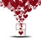 Vector Valentine ring box flow heart