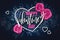 Vector valentine`s day grettings lettering with doodle