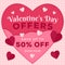 vector valentine\\\'s day offers banners in paper art style