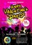 Vector valentine`s day party invitation disco style.