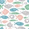Vector Valentine`s day  pattern with  fish
