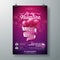 Vector Valentines Day Party Flyer Design with Typography and Hearth on Red Background.. Celebration Poster Template for