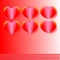 Vector Valentines day Valentine`s day background, card, postcard, invitation, with six hearts and a pattern; vectors illustration