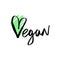 Vector vegan logo, tag and label. Design element for market, cafe and restaurant. Menu symbol