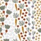Vector Vegetables Carrots Beets Turnips Rows on White Seamless Repeat Pattern. Background for textiles, cards