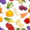 Vector vegetables healthy tomato, carrot, potato vegetarians pumpkin organic food modern vegetably webshop illustration