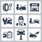 Vector vehicle service station icons