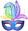 Vector venitian carnival mask with feathers