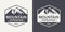 Vector Ventage Labels with Hand Drawn Mountains. 2022. Illustration for Ski Resort, Hiking, Climbing, Mountain Biking