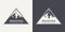 Vector Ventage Labels with Hand Drawn Mountains. 2022. Illustration for Ski Resort, Hiking, Climbing, Mountain Biking