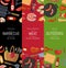 Vector vertical banner templates for barbecue or grill cooking