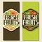 Vector vertical banners for set Fresh Fruits