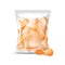 Vector Vertical Sealed Transparent Plastic Bag Full of Potato Crispy Chips