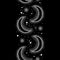 Vector vertical seamless pattern with dotted half moon and stars in white on the black background. Design with astronomy symbols.