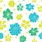 Vector Vibrant Blue Green Exotic Flowers Seamless