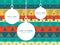 Vector vibrant ikat stripes Christmas ornaments