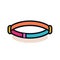 Vector of a vibrant rubber band bracelet with colorful patterns and designs
