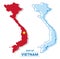 Vector Vietnam map set flat illustration