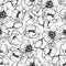 Vector vintage anemone seamless pattern. Hand drawn illustration