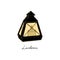 Vector vintage black lanterns isolate on white background. Black lantern for ramadan, illustration of monochrome frame