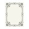 Vector vintage border frame engraving with retro ornament pattern in antique rococo style decorative design