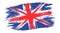 Vector vintage British flag. Drawing flag of UK in grunge style