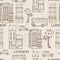 Vector Vintage Brown London Streets Hand Drawn