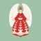 Vector vintage Christmas angel illustration. Pretty illustration perfect for christmas card, decorations and prints.