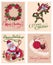 Vector Vintage Christmas Stamps Mistletoe Wreath