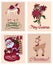Vector Vintage Christmas Stamps Raindeer Santa
