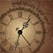 Vector vintage clock on grunge background