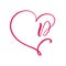 Vector Vintage floral letter monogram D. Calligraphy element logo Valentine flourish frame. Hand drawn heart sign for