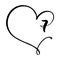 Vector Vintage floral monogram number seven 7. Calligraphy element logo Valentine flourish frame. Hand drawn heart sign